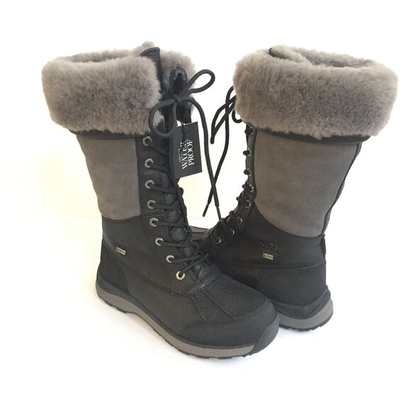 UGG ADIRONDACK III TALL BLACK WATERPROOF Boots - Picture 1 of 5